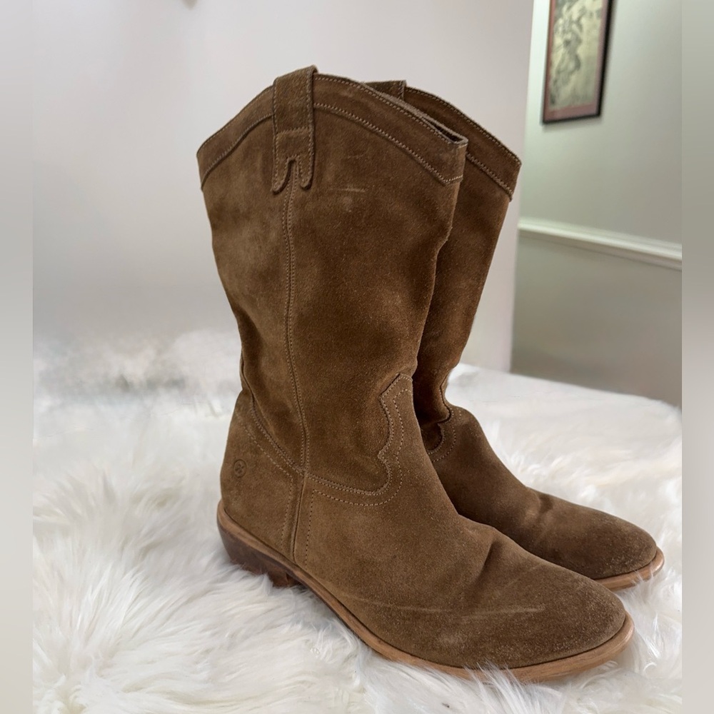 Bronx Tan Suede Ankle Boots